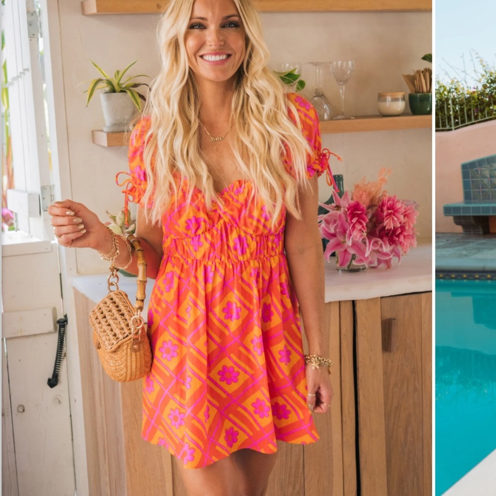 ✨FLASH SALE  Show Me Your MuMu x Barbie Nikki Mini Dress in Malibu Daisy